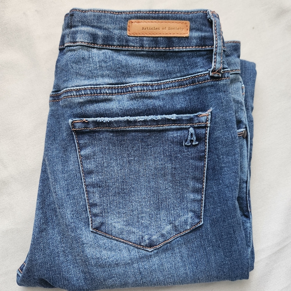 ARTICLES OF SOCIETY Distressed Stretch Denim Jeans